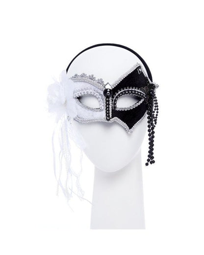 Masquerade Black and White Eyemask on Headband