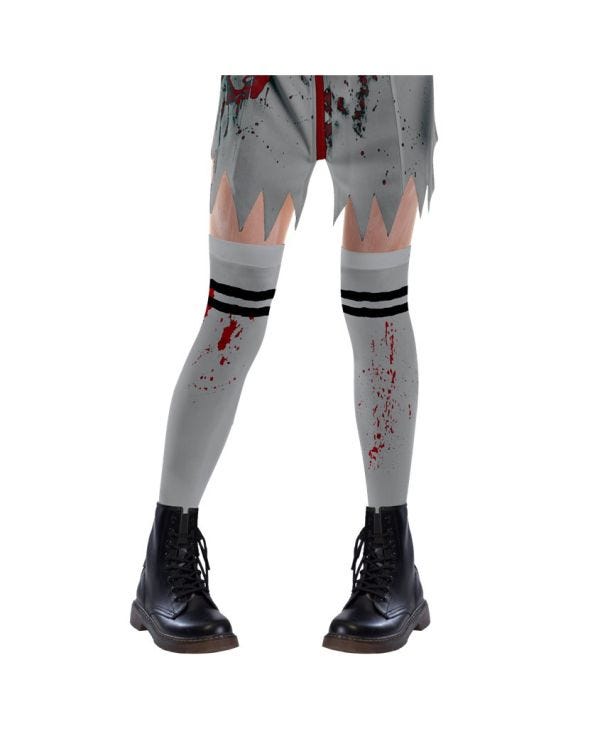 Blood Zombie Socks Grey Child