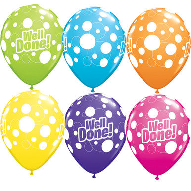 Well Done Dots 11" Latex Balloons 25 Pack (also available in singles)