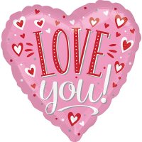 Love You Pink Heart 18" Foil Balloon