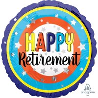 Happy Retirement Bright Rings 18" Foil Balloon
