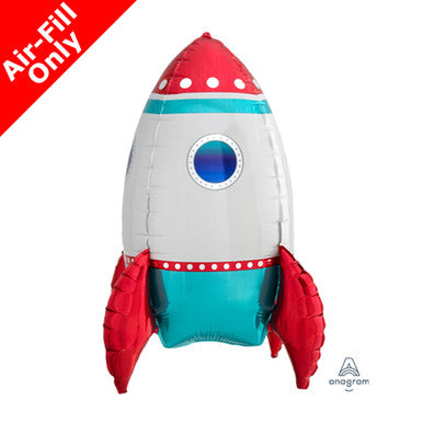 Space Rocket Airfilled Sitter Supershape Foil Balloon