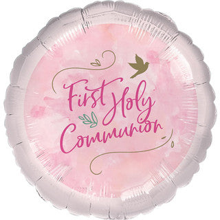 First Holy Communion Dove 18" Foil Balloon