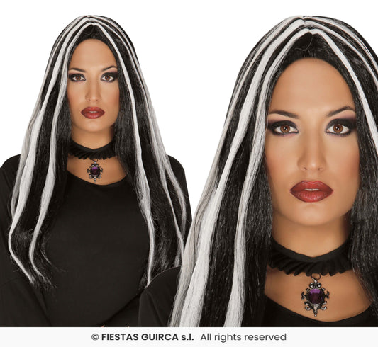🌟New🌟 Black and White Streaked Wig
