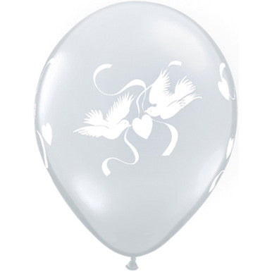 Doves Clear 11" Latex Balloons 25 Pack (also available in singles)