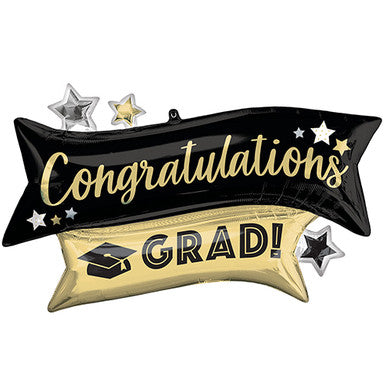 Congratulations Grad Banner Supershape Foil Balloon