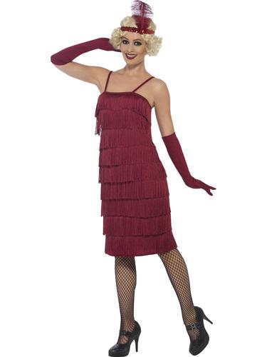 Flapper Burgundy Long Costume