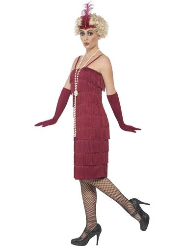 Flapper Burgundy Long Costume