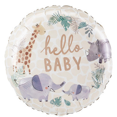 Hello Baby Animals 18" Foil Balloon