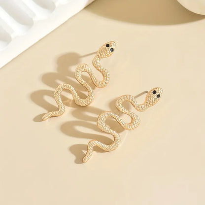 New Snake Earrings Classic Gold