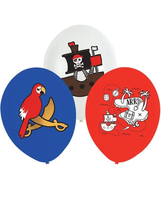 Pirate Adventure 11'' Latex Balloons 6 Pack