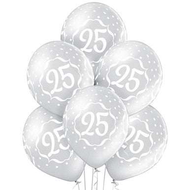 Happy 25th Anniversary 11" Latex Balloons 6 Pack