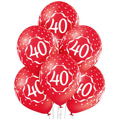 Happy 40th Anniversary 11" Latex Balloons 6 Pack
