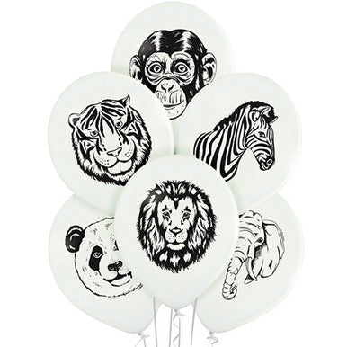 Wild Animal Latex Balloons 50/ 6 Pack (also available in singles)