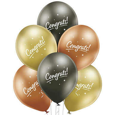 Congrats 11" Latex Balloons 6 Pack