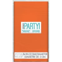 Orange Plastic Round Tablecloth
