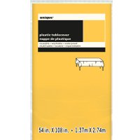 Sunshine Yellow Plastic Rectangle Tablecloth