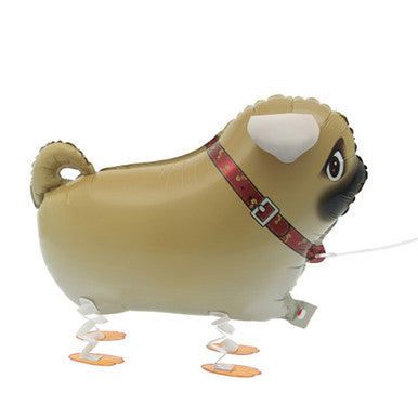 Pug Dog 19" Walkies Supershape Foil Balloon