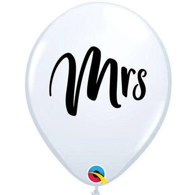 Mrs 11" Latex Balloons 25 Pack (also available in singles)