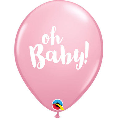 Oh Baby Pink 11" Latex Balloons 25 Pack (also available in singles)