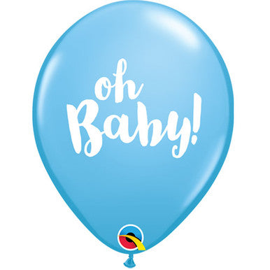 Oh Baby Blue 11" Latex Balloons 25 Pack (also available in singles)