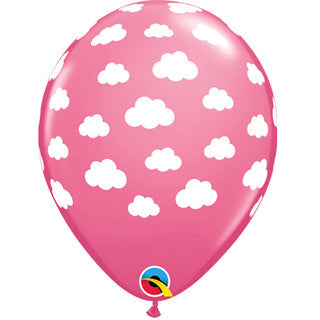 Clouds Pink 11" Latex Balloons 25 Pack (also available in singles)