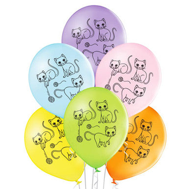 Cute Cat Latex Balloons 6 Pack