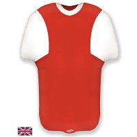 Football Shirt Red and White Supershape Foil Balloon