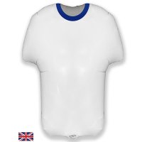 Football Shirt White and Blue Supershape Foil Balloon