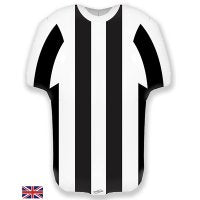 Football Shirt White and Black Stripe Supershape Foil Balloon