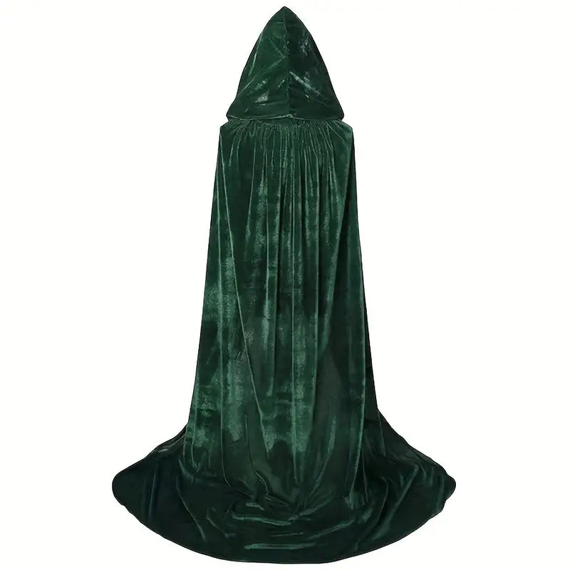 Adult Velvet Hooded Cape Green