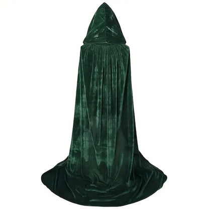 Adult Velvet Hooded Cape Green