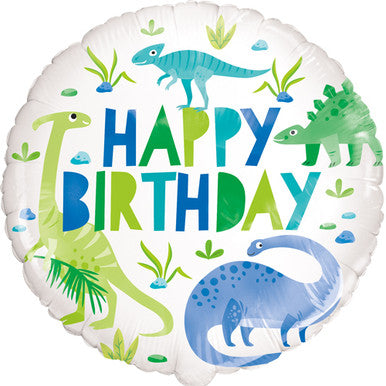 Modern Dinosaur Birthday 18" Foil Balloon