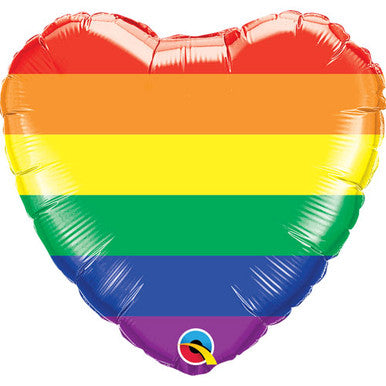 Rainbow Ombre Heart 18" Foil Balloon