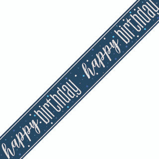Happy Birthday Glitz Navy Blue Banner