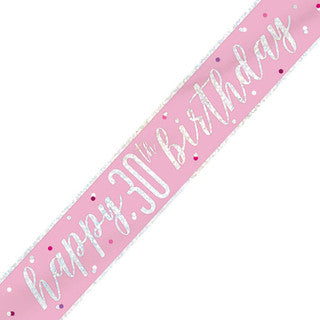 Happy 30th Birthday Glitz Pink Banner