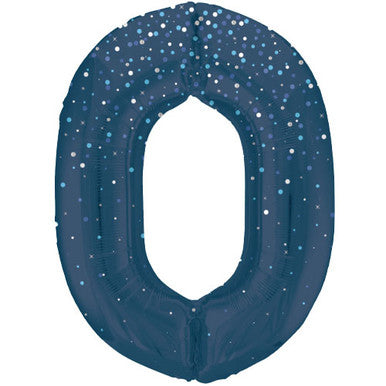 Giant Foil Number Balloon Blue Sparkle