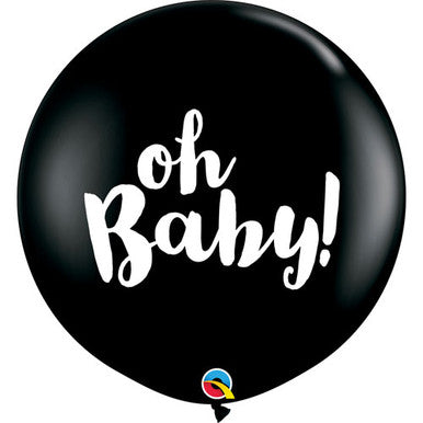 Oh Baby Black Gender Reveal 3ft Latex Balloon