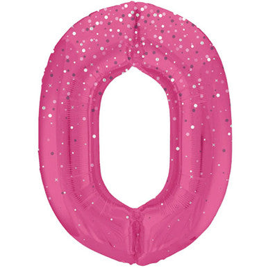 Giant Foil Number Balloon Pink Sparkle