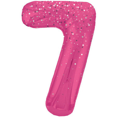 Giant Foil Number Balloon Pink Sparkle