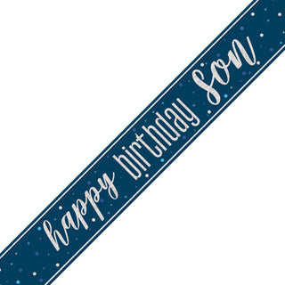 Happy Birthday Son Navy Blue Banner