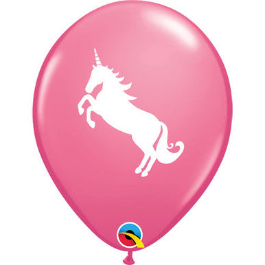 Rose Pink Unicorn Latex Balloons - 6 Pack