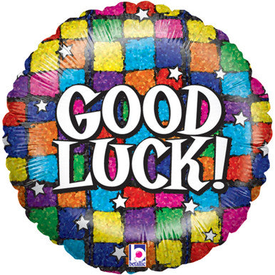 Good Luck Coloured Squares 18" Foil Balloon