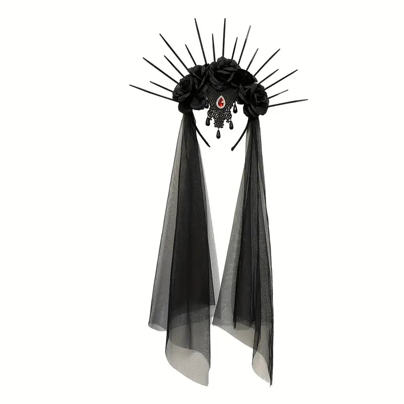 🌟New🌟 Aztec Queen Headpiece with Roses and Jewel