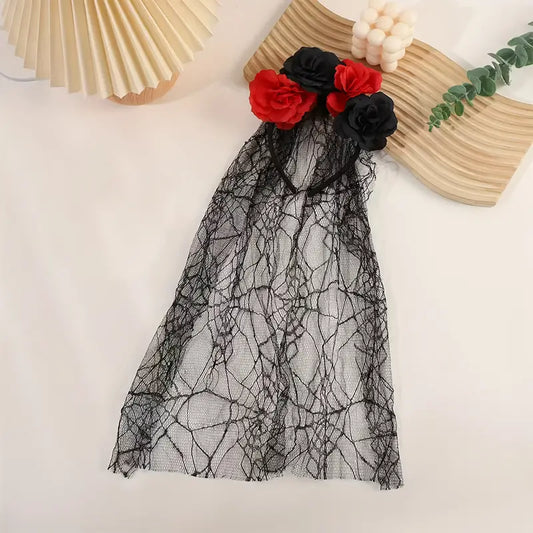 Day of the Dead Red Rose Headband