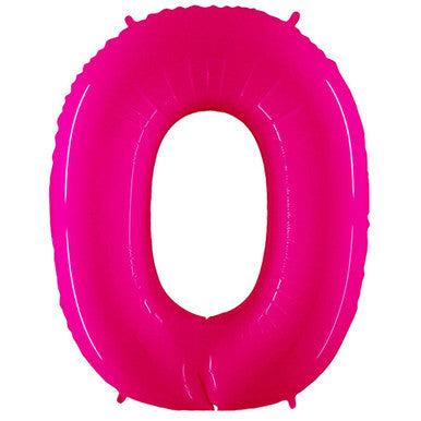 Giant Foil Number Balloon Florescent Neon Pink