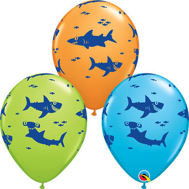 Fun Sharks Latex Balloons - 25 Pack (Available in Singles)