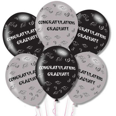 Congratulations Graduate 11" Latex Balloons 6 Pack