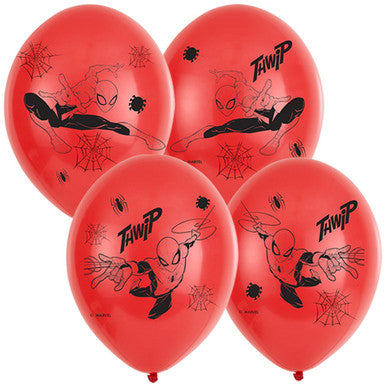 Spiderman Latex Balloons - 6 Pack
