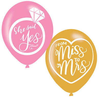 She Said Yes 11" Latex Balloons 6 Pack